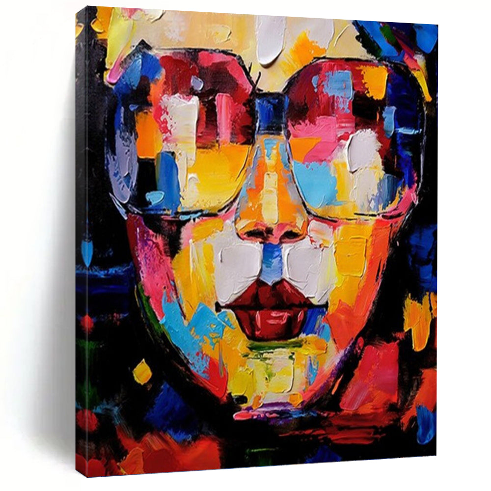 “Colorful Abstract Portrait” - Pop - Art Inspired Art on Canvas DKH1652