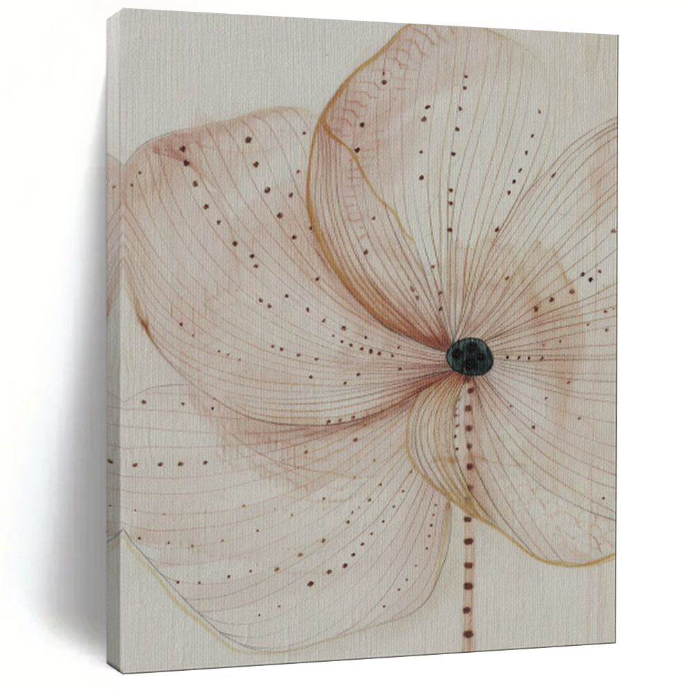 Beige - Toned Delicate Flower Abstract Art, Ideal for Feminine Boudoir & Calming Yoga Studio LargeART1926