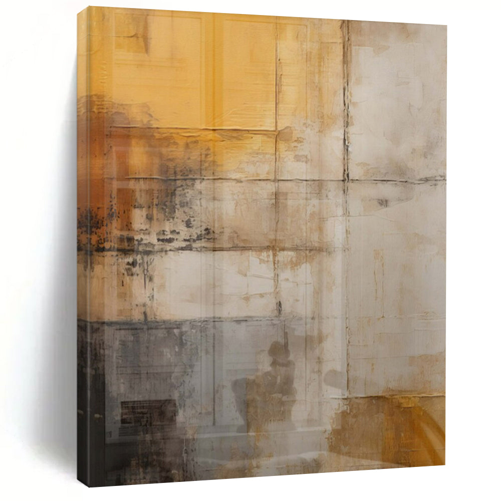 Warm - Hued Textured Abstract Acrylic Art, Perfect for Cozy Reading Nook & Rustic Dining Area LargeART1055