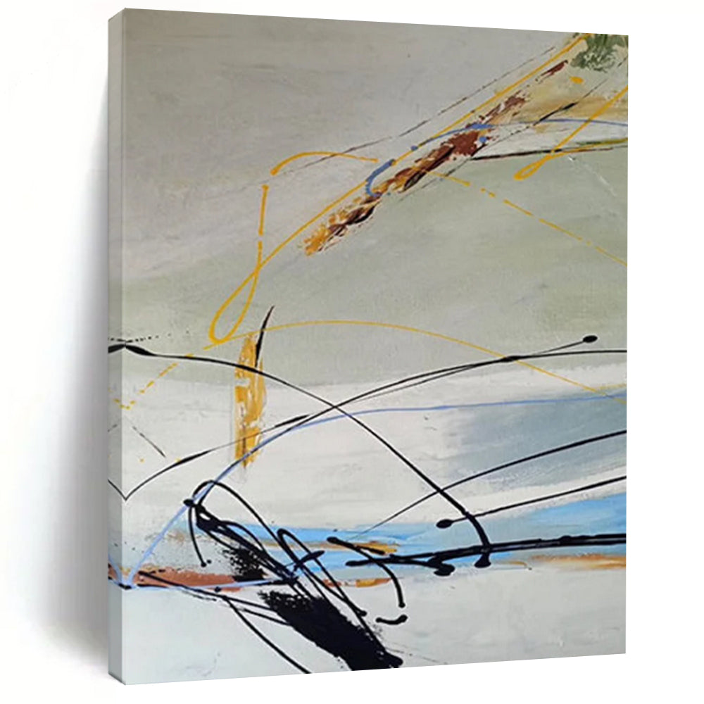 Dynamic Strokes - Bold Line Abstract Acrylic, Fit for Energetic Home Gyms and Modern Art Galleries at Home DTP035