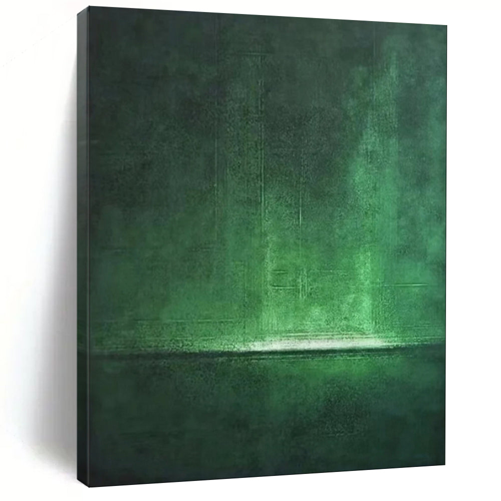 Dark Green Abstract Painting, Suited for Moody Home Office & Modern Art Gallery LargeART1891