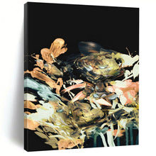 Load image into Gallery viewer, “Midnight Blooms” - Black background, colorful, expressive floral brushstrokes DTP171
