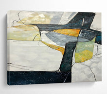 Load image into Gallery viewer, Geometric Abstract in Neutral and Colorful Tones Abstract acrylic painting DLZ038
