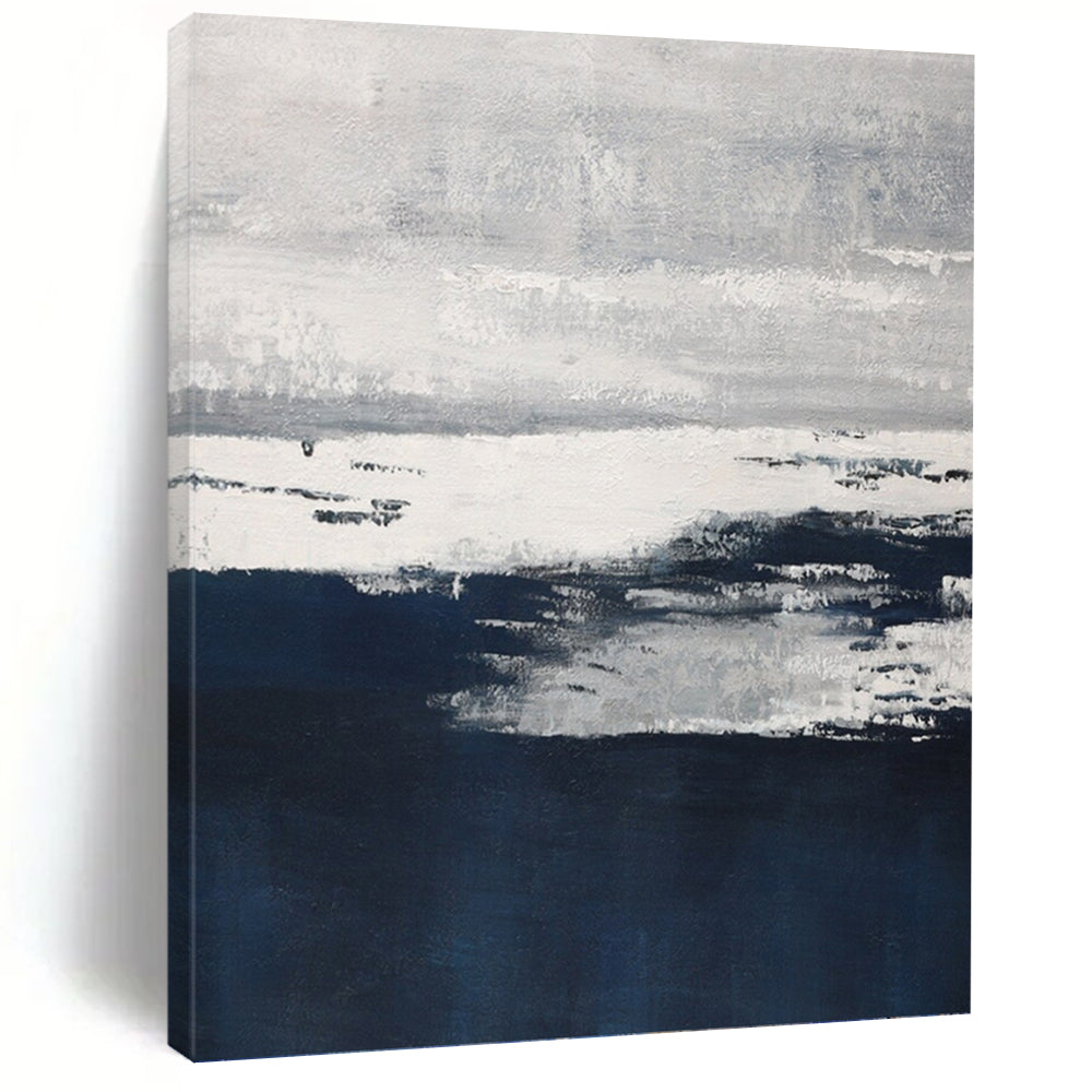 “Grey and Blue Abstract Landscape” - Atmospheric Abstract Art on Canvas DKH1540