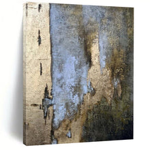 Load image into Gallery viewer, Blue, Gold &amp; Brown Textured Abstract Acrylic Art, Perfect for Elegant Hotel Lobby &amp; Sophisticated Home Library LargeART1001
