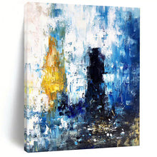 Load image into Gallery viewer, Grand Blue - Yellow Black Abstract Acrylic Art for Urban Loft &amp; Art Bar LargeART0381
