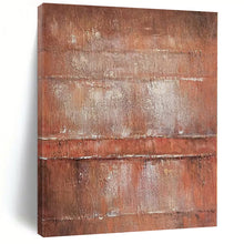 Load image into Gallery viewer, Large - Scale Hand - painted Rustic Brown Layers Acrylic Art for Industrial - Inspired Living Rooms LargeART0214
