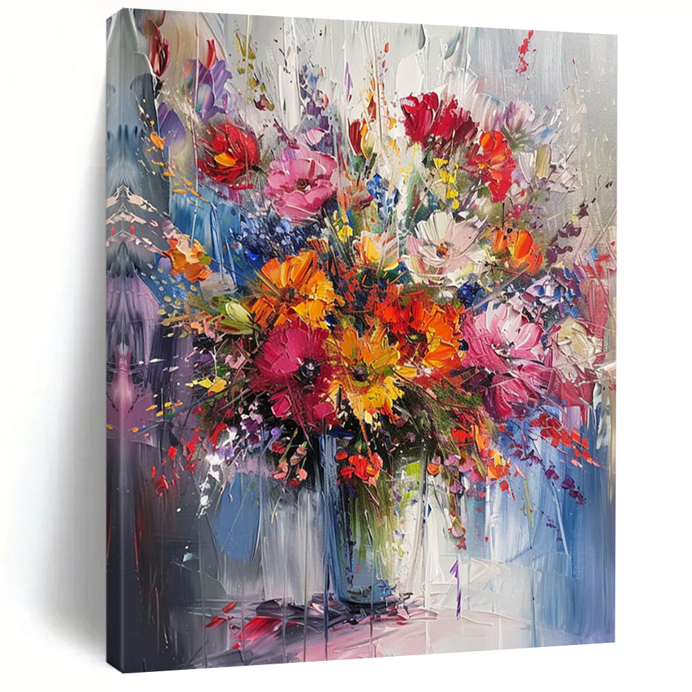Colorful Floral Explosion – Impasto - Style Flower Bouquet DTP260