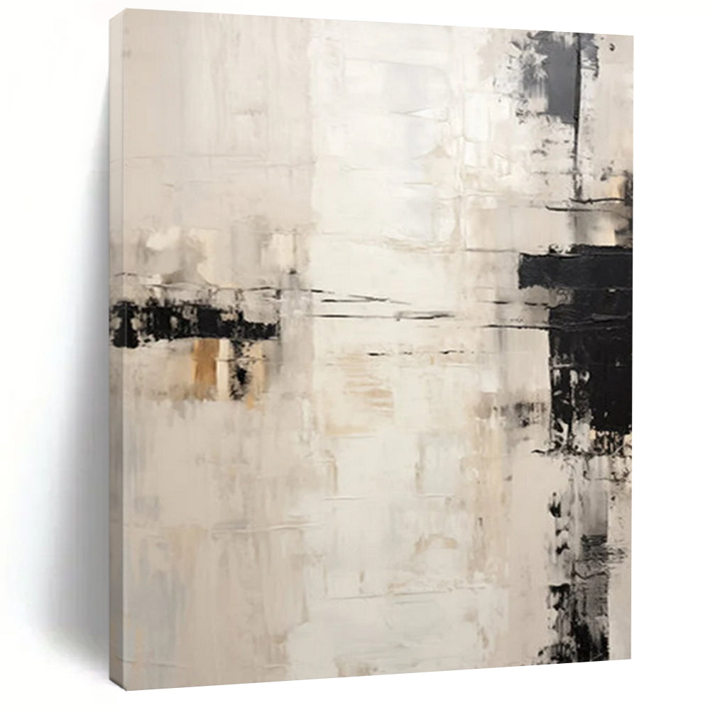 “Neutral Tones with Black Accents” – Understated Abstract with Subtle Textures DTP131