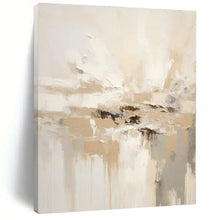 Load image into Gallery viewer, Beige &amp; White Textured Abstract Painting, Ideal for Minimalist Living Room &amp; Serene Bedroom LargeART1344
