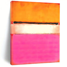 Load image into Gallery viewer, “Orange, White and Pink Color - Field” - Color - Field Abstract Art on Canvas DKH1608
