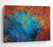 Load image into Gallery viewer, Vibrant Abstract Painting on Canvas - “Blue and Orange Fusion” DKH723
