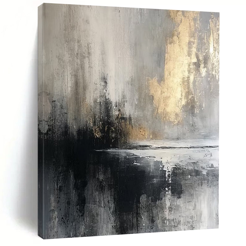 Monochrome Gold - Accent Landscape Acrylic Art, Fit for Library & Study LargeART1018