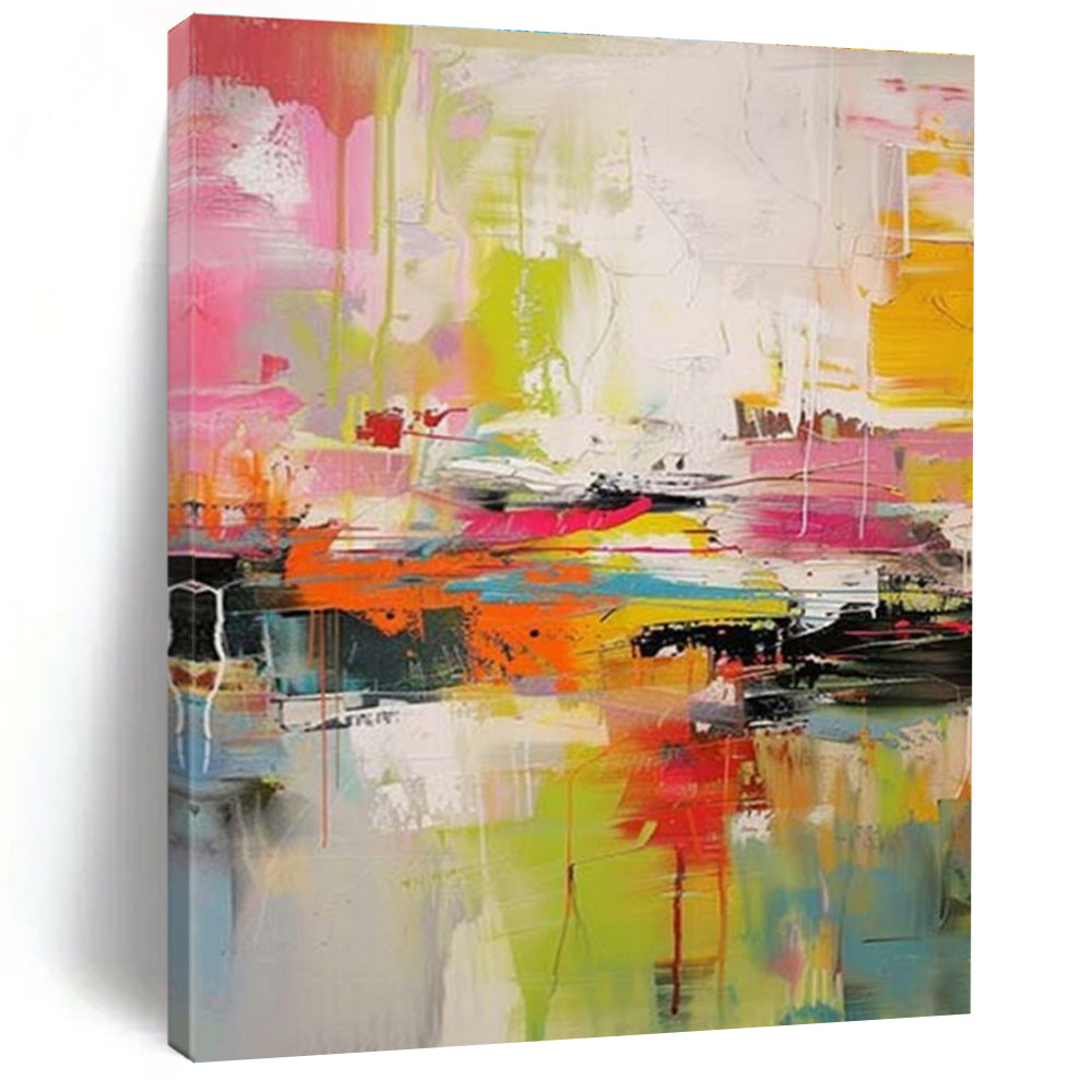 Bright Color Chaos Abstract Art - Ideal for Modern Art Gallery & Energetic Fitness Studio LargeART0697