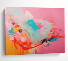 Load image into Gallery viewer, Vibrant Fusion Abstract Painting on Pink DKH502

