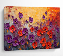Load image into Gallery viewer, Textured Poppies “Vibrant Blooms” Painting on Canvas, Lively Floral Art DKH901
