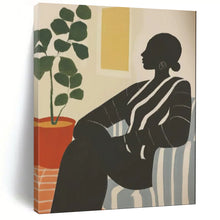 Load image into Gallery viewer, Black - White - Color Abstract Figure Art, Suited for Eclectic Bedroom &amp; Nature - Inspired Office LargeART2041
