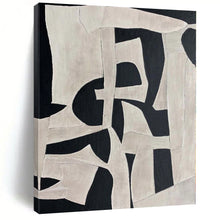 Load image into Gallery viewer, Hand - painted Extensive Black - White Geometric Abstract Acrylic Art for Minimalist Galleries LargeART0132
