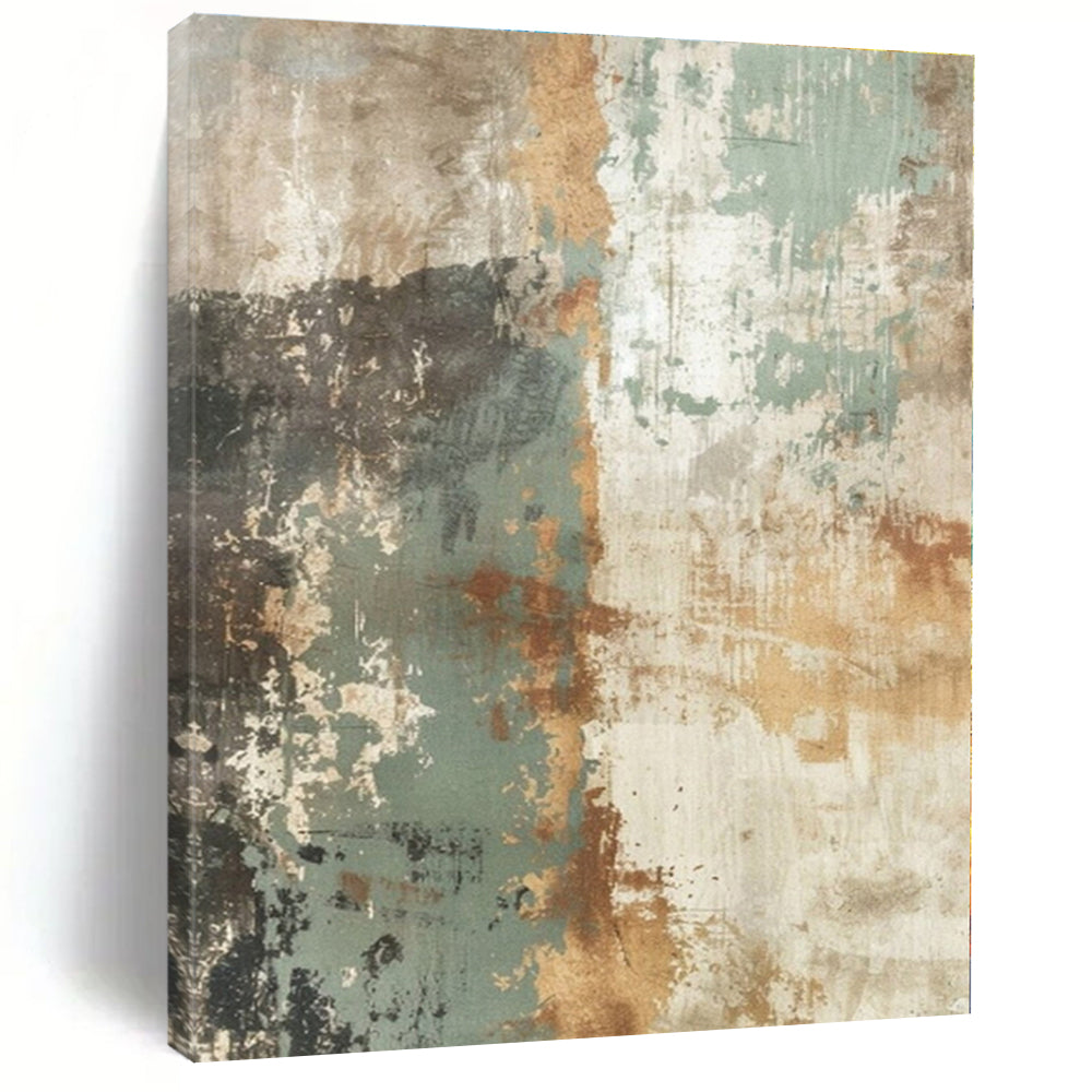 Textured Earth - Tone Abstract Canvas Painting, Ideal for Rustic Living Room & Bohemian Bedroom LargeART1274