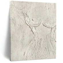 Load image into Gallery viewer, “Textured White Figure Abstract” Abstract Painting on Canvas, Artistic Wall Statement DKH989
