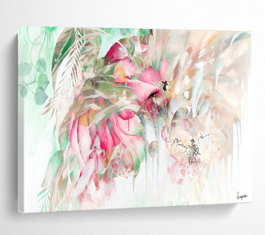 Tropical Floral Dream Abstract Painting on Canvas DKH534