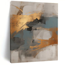 Load image into Gallery viewer, Gold - Blue - Gray Abstraction Art for Coastal Mansion &amp; Corporate Boardroom LargeART0848
