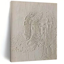 Load image into Gallery viewer, Textured White Curved Lines Acrylic Art - Great for Scandinavian - inspired Nursery &amp; Zen Meditation Space LargeART0596
