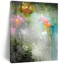 Load image into Gallery viewer, Hand - painted Substantial Dreamy Floral Abstract Acrylic Art for Whimsical Nurseries LargeART0073
