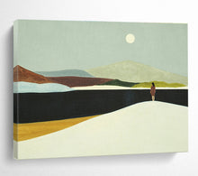 Load image into Gallery viewer, Minimalist Landscape Painting on Canvas - “Moonlit Contemplation” DKH739
