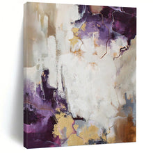 Load image into Gallery viewer, “Purple - Gold Abstract Elegance” Abstract Painting on Canvas, Sophisticated Art DKH1009

