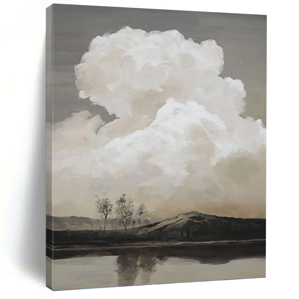 “Monochromatic Cloudscape” - Moody Nature Art on Canvas DKH1439