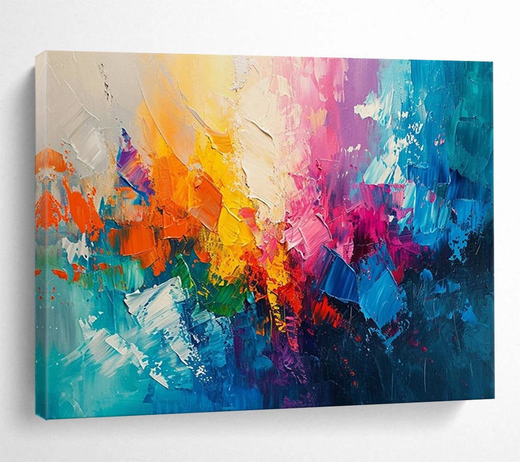 Vibrant Color Burst Abstract Composition Abstract acrylic painting DLZ049