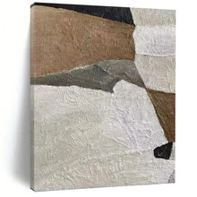 Load image into Gallery viewer, “Neutral Collage Abstraction” - Beige, Grey, Brown, White Abstract Art on Canvas DKH1140
