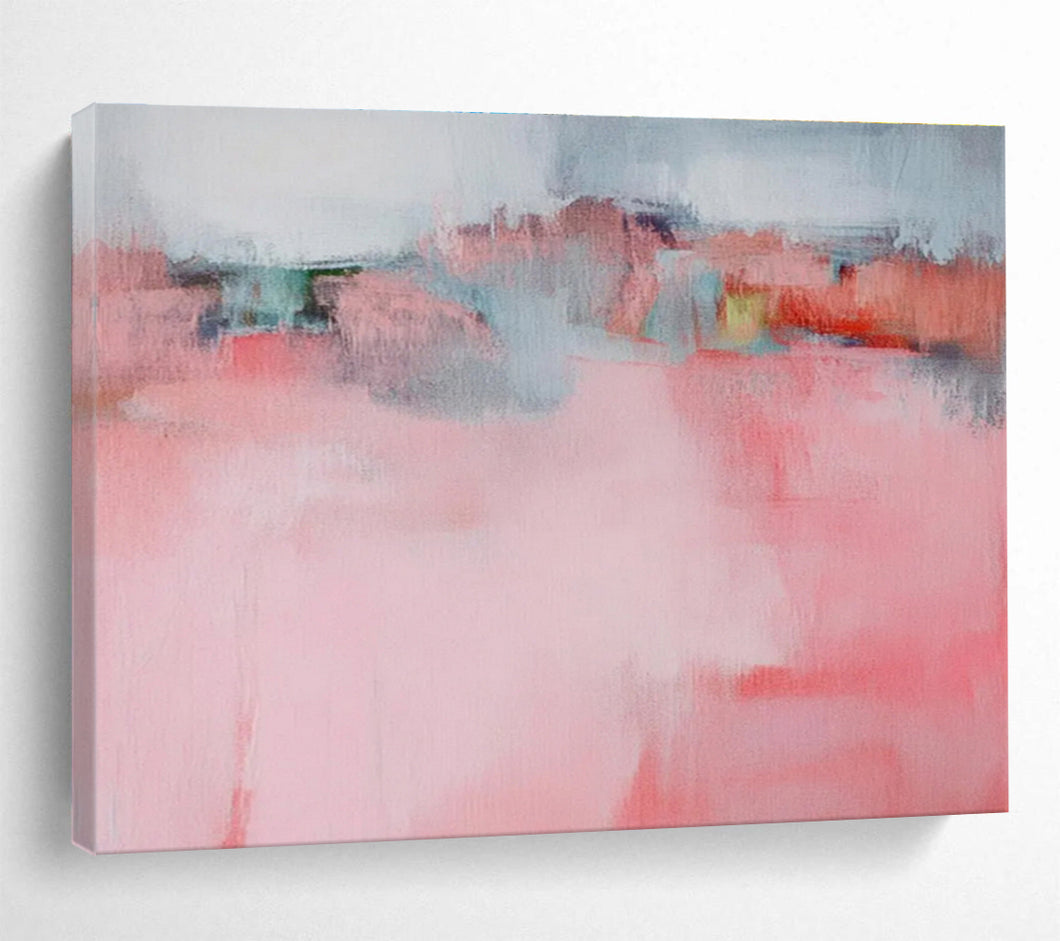 Gentle Pink Wash Abstract Canvas Painting DKH487