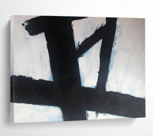 Load image into Gallery viewer, Black - White Geometric Abstract Painting for Modern Study &amp; Art Gallery Corridor DKH181
