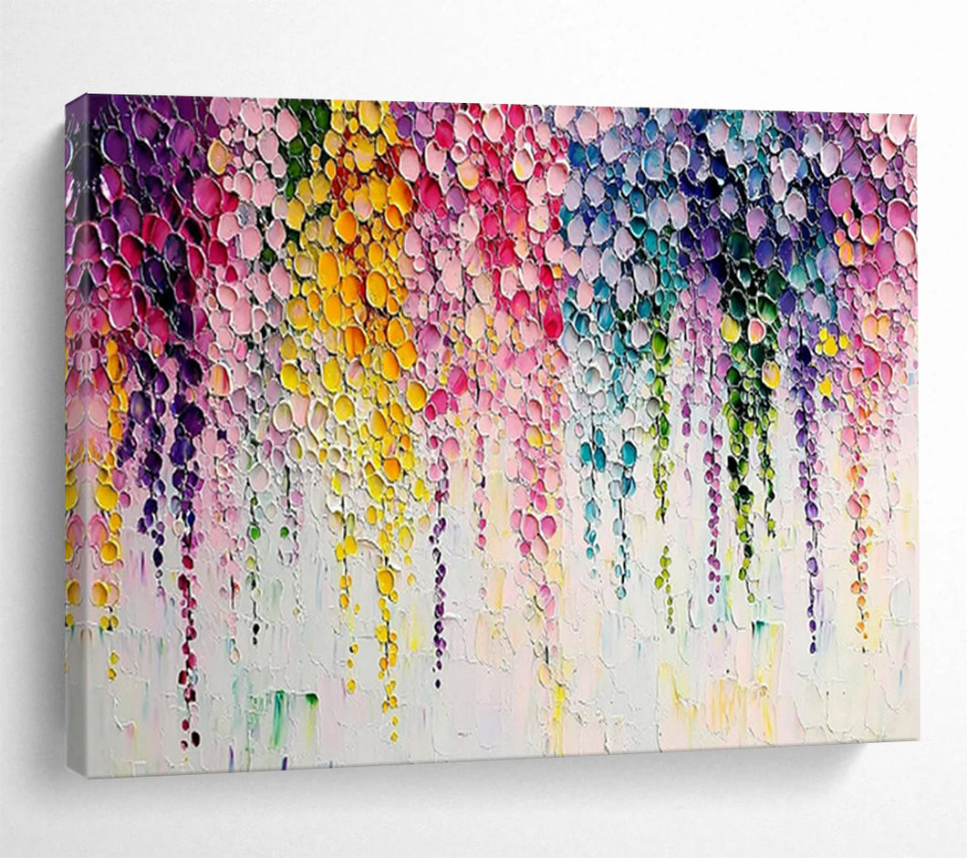 Hand - painted Massive Colorful Dripping Circles Acrylic Art for Playful Kids’ Rooms LargeART1768