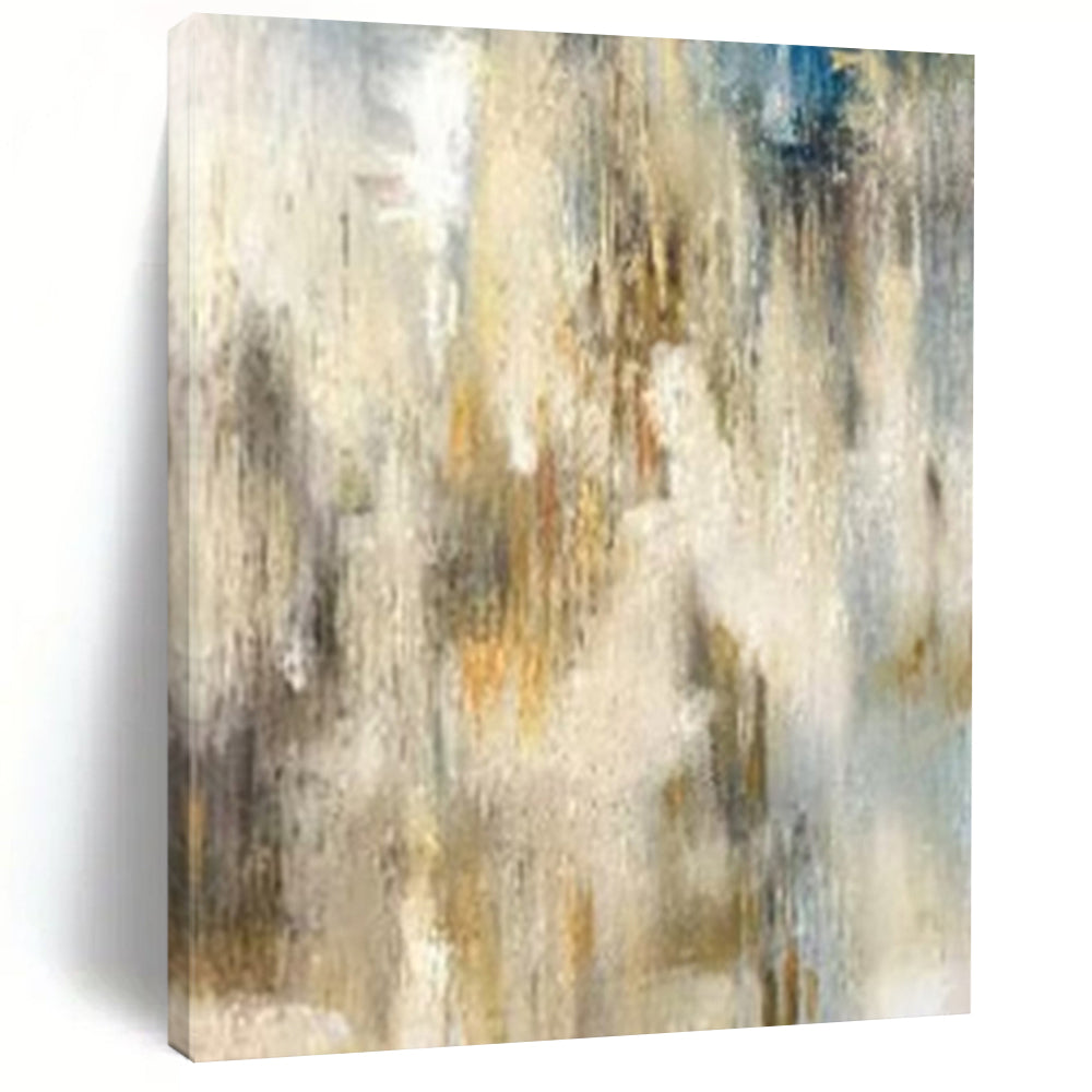 Soft Gold, Blue & Beige Abstract Acrylic Art, Nice for Calming Nursery & Tranquil Meditation Room LargeART1003