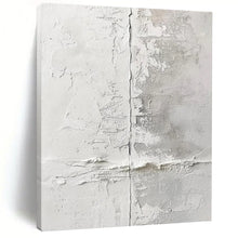 Load image into Gallery viewer, “White Textured Wall” – White &amp; Gray Abstract Acrylic with Rough Textures DTP066
