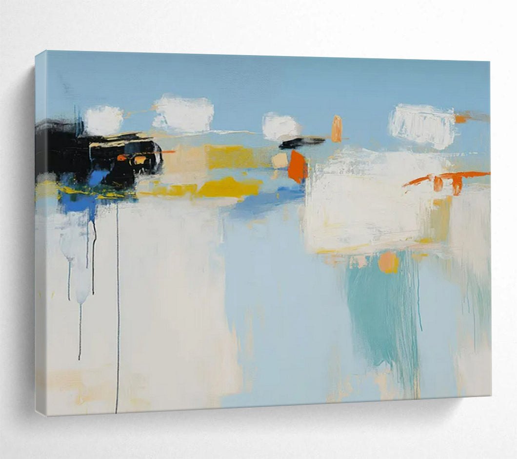 Hand - painted Substantial Colorful Abstract Minimalist Scene Acrylic Art for Modern Home Offices LargeART1757