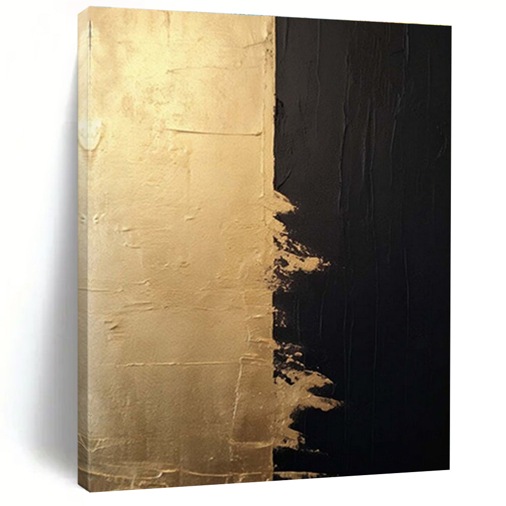 Gold and Black Contrast Art - Ideal for Elegant Dining Room & Upscale Boutique LargeART0690