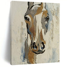 Load image into Gallery viewer, Minimalist Abstract Horse Art, Gold - Accented Neutral Tones for Modern Farmhouse &amp; Equestrian Bedroom LargeART2186
