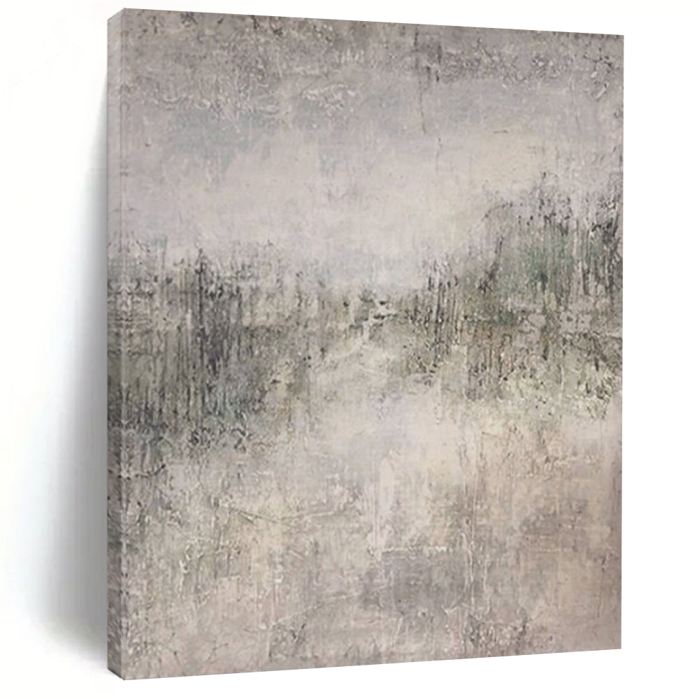 Gray Textured Landscape Abstract Art for Industrial - style Hotel Room & Art - focused Loft LargeART0959
