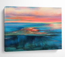 Load image into Gallery viewer, Vibrant Coastal Sunset Hues Abstract acrylic painting DLZ024
