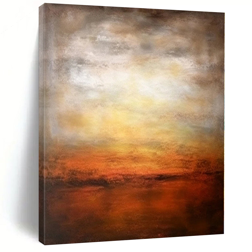 Enormous Sunset Glow Abstract Acrylic for Cozy Dining Room LargeART0287