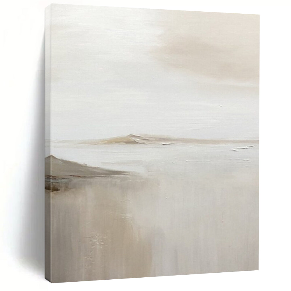 “Foggy Fjord” – Soft whites, beiges with faint island shapes in mist DTP359