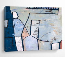 Load image into Gallery viewer, Blue - Dominant Geometric Abstract Painting on Canvas DKH547
