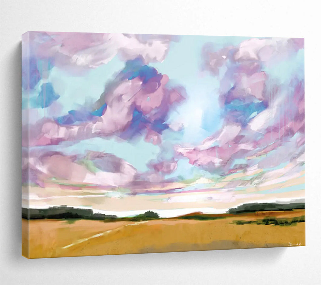 Cheerful Sky - Field Abstract Acrylic painting DLZ149
