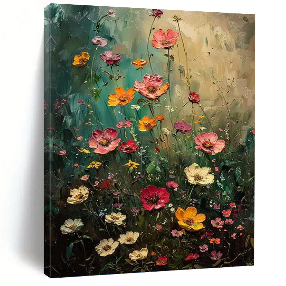 “Wildflower Meadow” - Impressionistic Floral Art on Canvas DKH1554