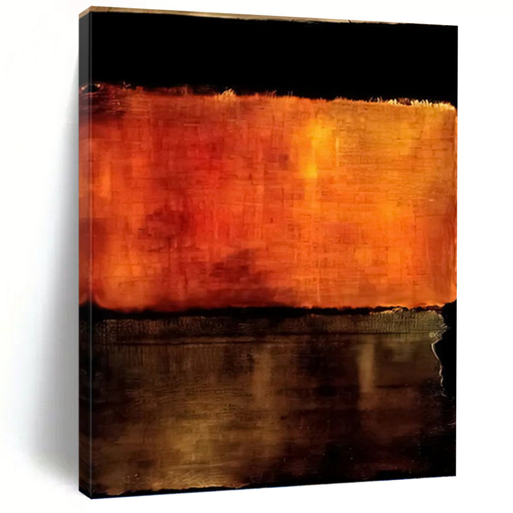 “Textured Orange and Brown Abstract” - Mixed - Media Abstract Art on Canvas DKH1612