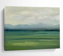 Load image into Gallery viewer, Hand - painted Large - scale Misty Green Landscape Acrylic Art for Tranquil Living Rooms LargeART1785
